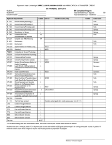 Plymouth State College CURRICULUM PLANNING GUIDE with