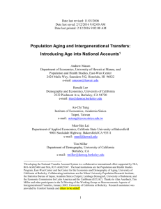 Population Aging and Intergenerational Transfers