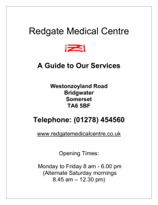 practice leaflet - Redgate Medical Centre