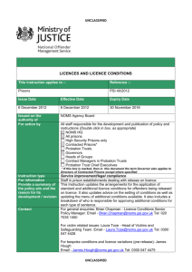 40/2012 - Licences and licence conditions