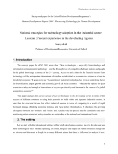 Technology and Human Development: Concept Paper on Industrial