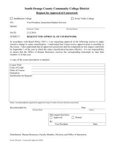 Coursework Approval Form