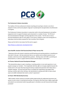 The Professional Cricketers Association and HMC newsletter