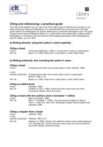 Citing and referencing: a practical guide