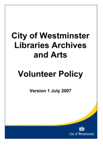 CITY OF WESTMINSTER ARCHIVES CENTRE