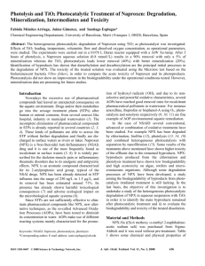 Photolysis and TiO2 photocatalytic treatment of Naproxen: