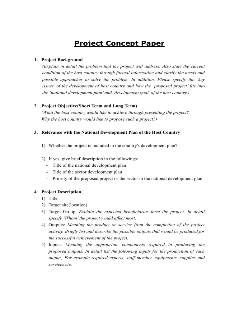 concept paper for project vs concept paper for academic research
