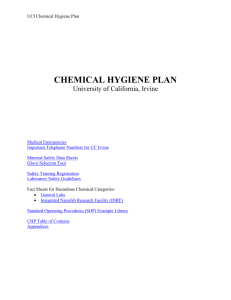 chemical hygiene plan - UCI Environmental Health & Safety
