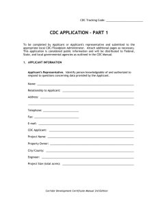 CDC Application, Parts 1 & 2