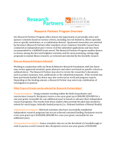 Research Partners Program Overview Our Research Partners