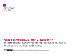 Grade 8 ELA Module 3B, Unit 2, Lesson 14