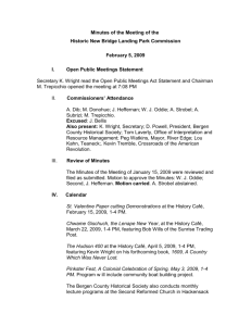 Minutes of the Meeting of the Historic New Bridge Landing Park