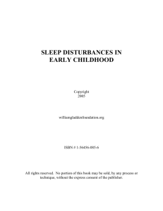 Sleep Disturbances In Early Childhood
