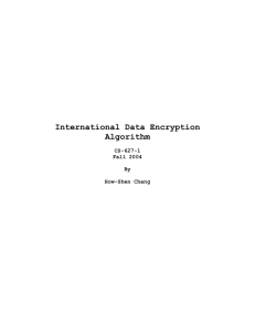 IDEA International Data Encryption Algorithm