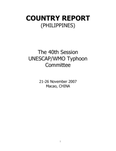 IV. Disaster Prevention and Preparedness Report