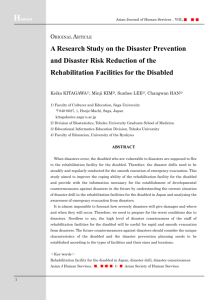 ORIGINAL ARTICLE A Research Study on the Disaster Prevention