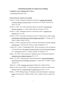 Functional grammar in content area teaching