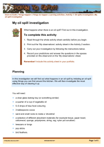 My oil spill investigation