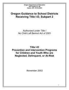 Oregon Guidance to School Districts
