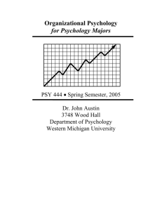 Organizational Psychology for Psychology Majors