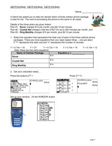 GRAPHING EQUATIONS ON THE TI-83+
