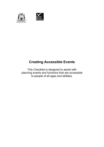 Creating accessible events - Disability Services Commission