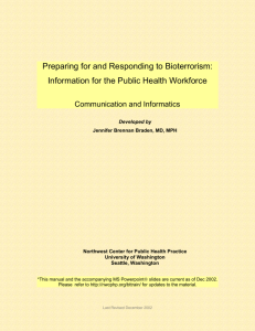 Preparing and Responding to Bioterrorism