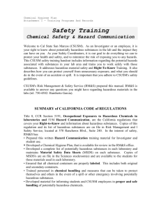 Hazardous Communications/Lab Safety