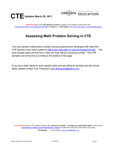 Assessing Math Problem Solving in CTE