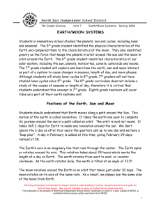 7th grade Earth & Moon - North East Independent School District