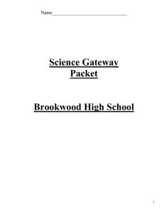 The Gateway Essay - Brookwood High School