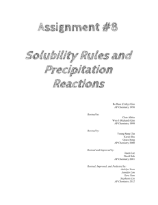 Solubility Rules - South High School Library