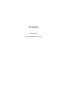 Title III Report - Eastern Washington University