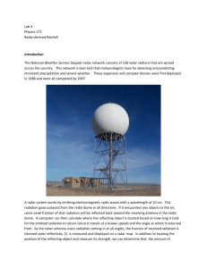 Lab 4 Physics 171 Radar-derived Rainfall Introduction The National