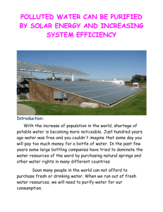 Using solar energy to purify polluted or salt water