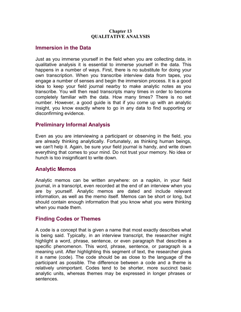 data analysis chapter in qualitative research