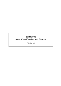 Asset Classification and Control