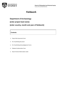 Archaeology Fieldwork Safety Provision