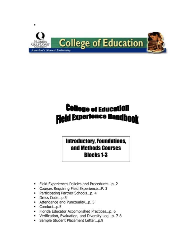 Field Experience Handbook College of Education