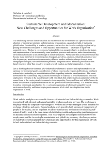 Sustainable Development and Globalization