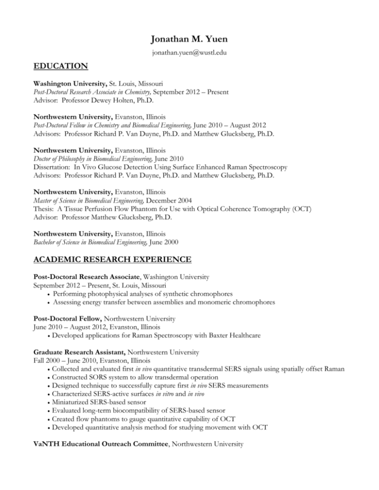 Jon Yuen CV - Arts & Sciences Pages