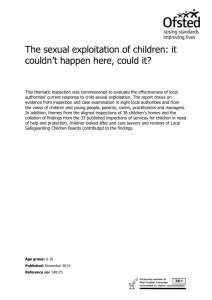 The sexual exploitation of children: it couldn`t happen here
