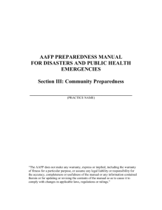 Section III Community Preparedness