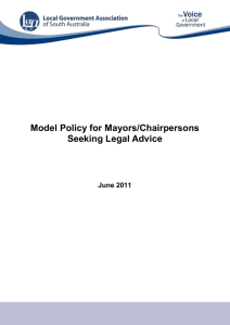 Model Policy for Mayors-Chairpersons Seeking Legal Advice