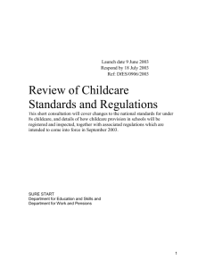 Childcare Standards and Regulations