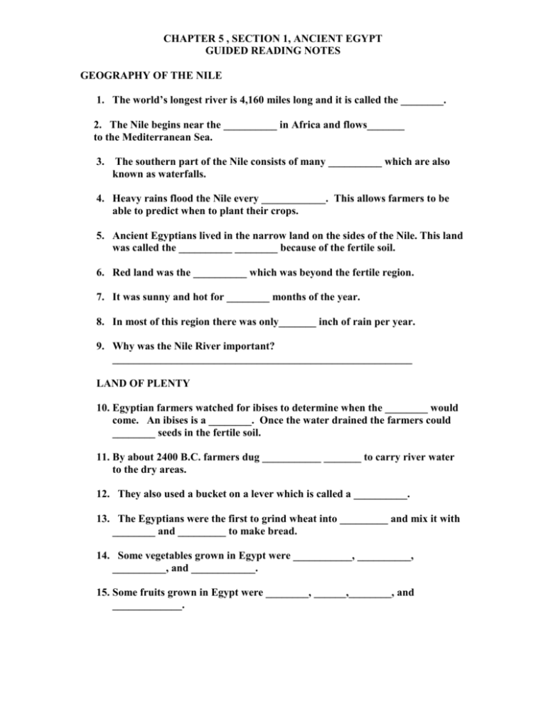 CHAPTER 5 ANCIENT EGYPT