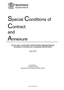 Special Conditions of Contract - Department of Housing and Public