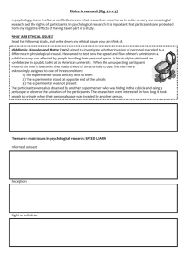 Ethical issues Worksheet
