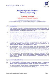 Discipline Specific Guidelines: Chemical Engineering