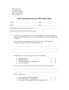 Self Assessment Form For PRI Vision Clinic
